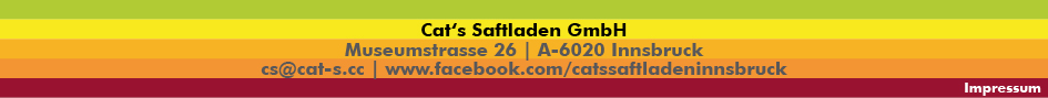 Cat's Saftladen GmbH | Museumstrasse 26 | A-6020 Innsbruck | Fruchtsäfte | Frozen Yoghurt | Smoothies